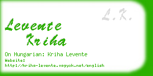 levente kriha business card